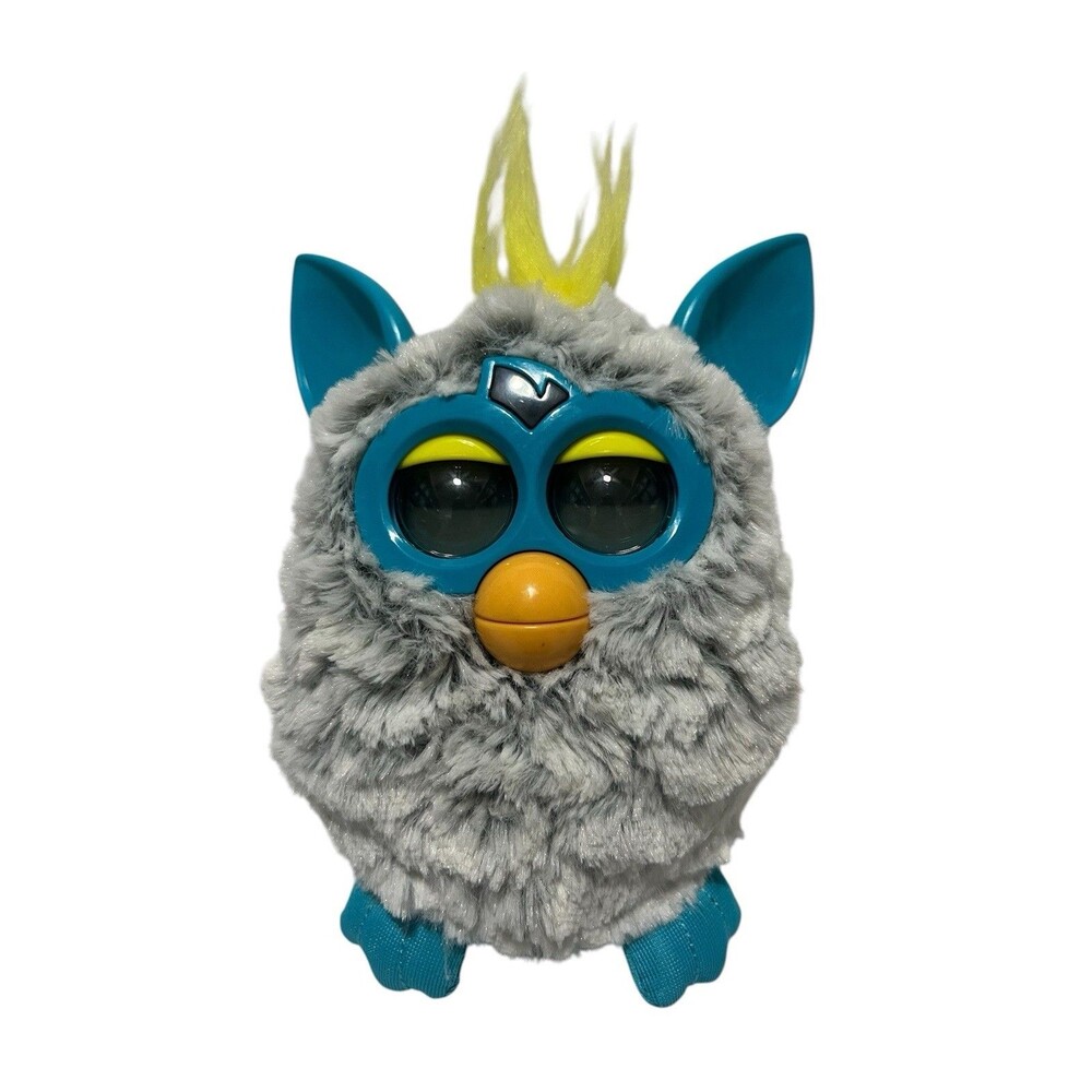 2012 Furby Boom Rain Cloud Interactive Talking Toy Gray Teal A3125 - TESTED
